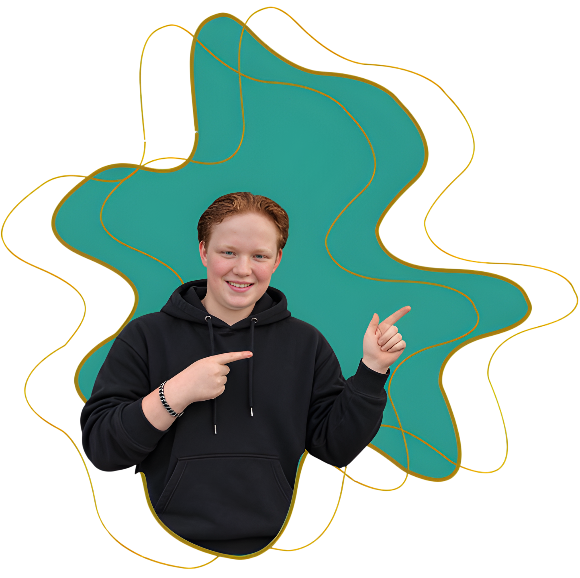 Sten Vlemmix die uit een groene vorm komt